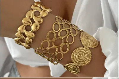 Golden Open Circle Cuff Bracelet