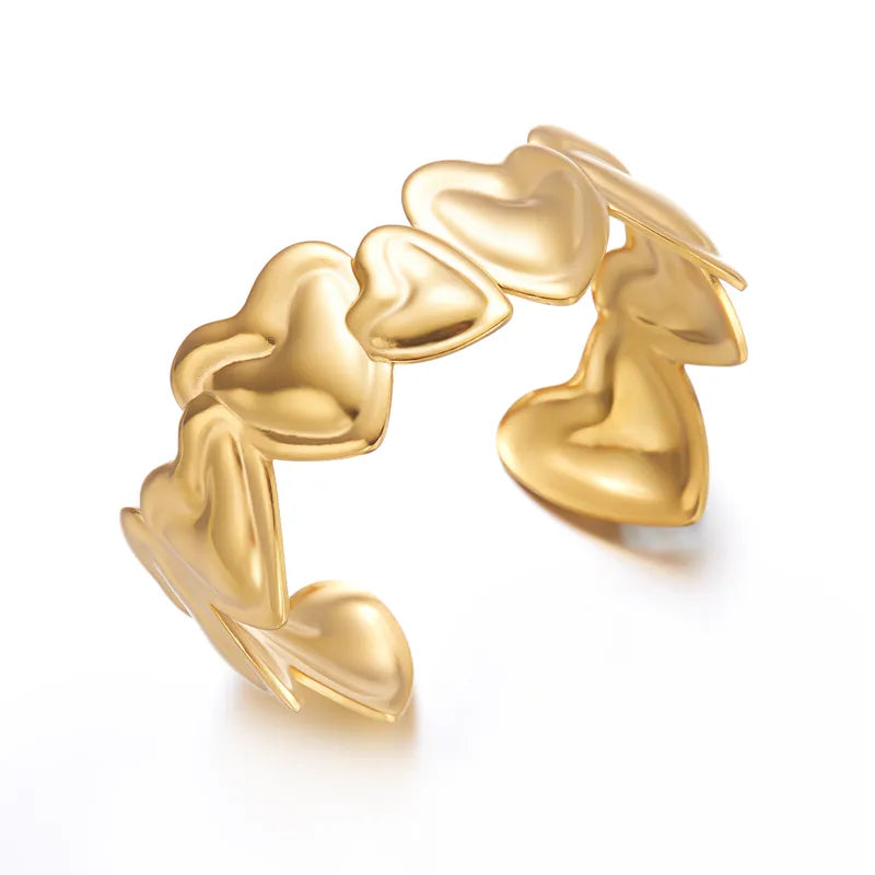 Geometric Heart Shape Bracelet. "Gold"