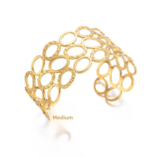 Golden Open Circle Cuff Bracelet